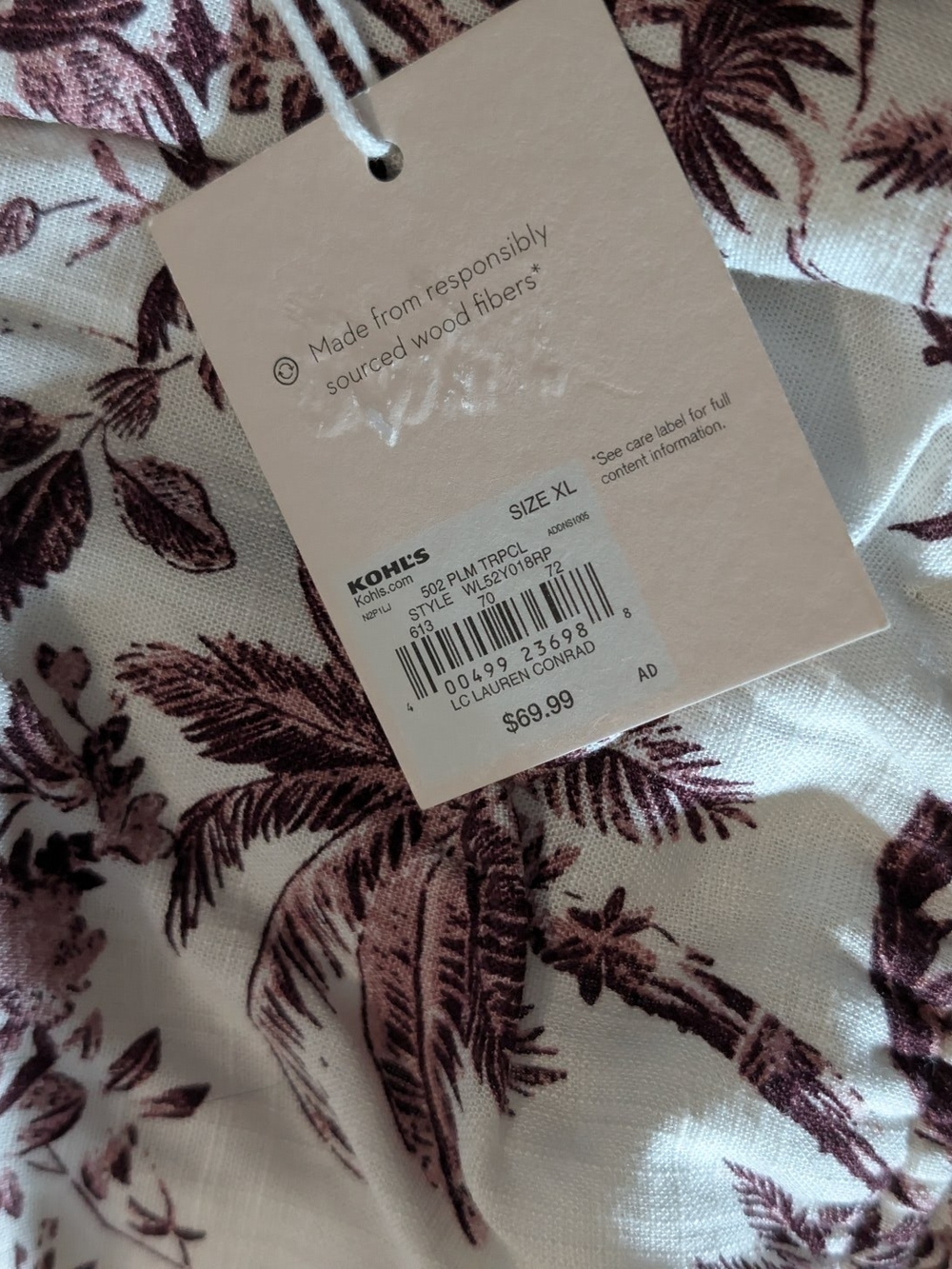 NWT LC Lauren Conrad Mauve Palm Toile  Kentucky Derby Midi Dress XL - Picture 16 of 16